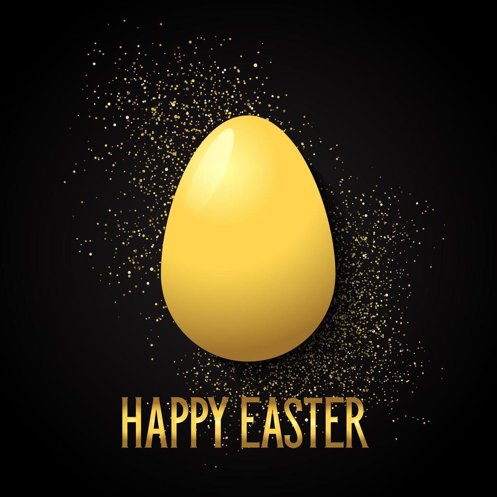 Fondo de Pascua con huevo de oro vector