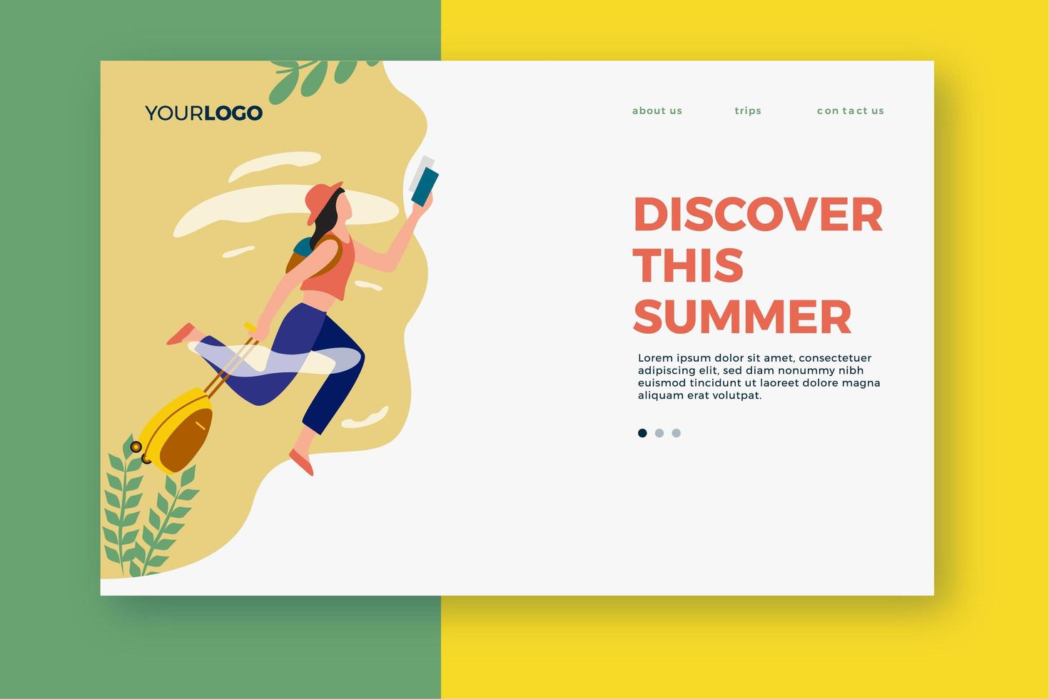Summer and Vacation Landing Page vector