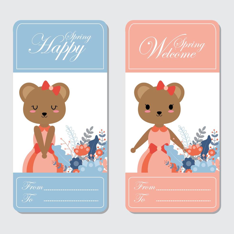 Bears For Spring Card vector
