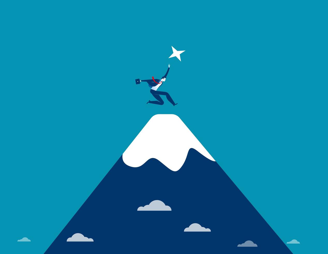 Businessman at the Top of Mountain vector