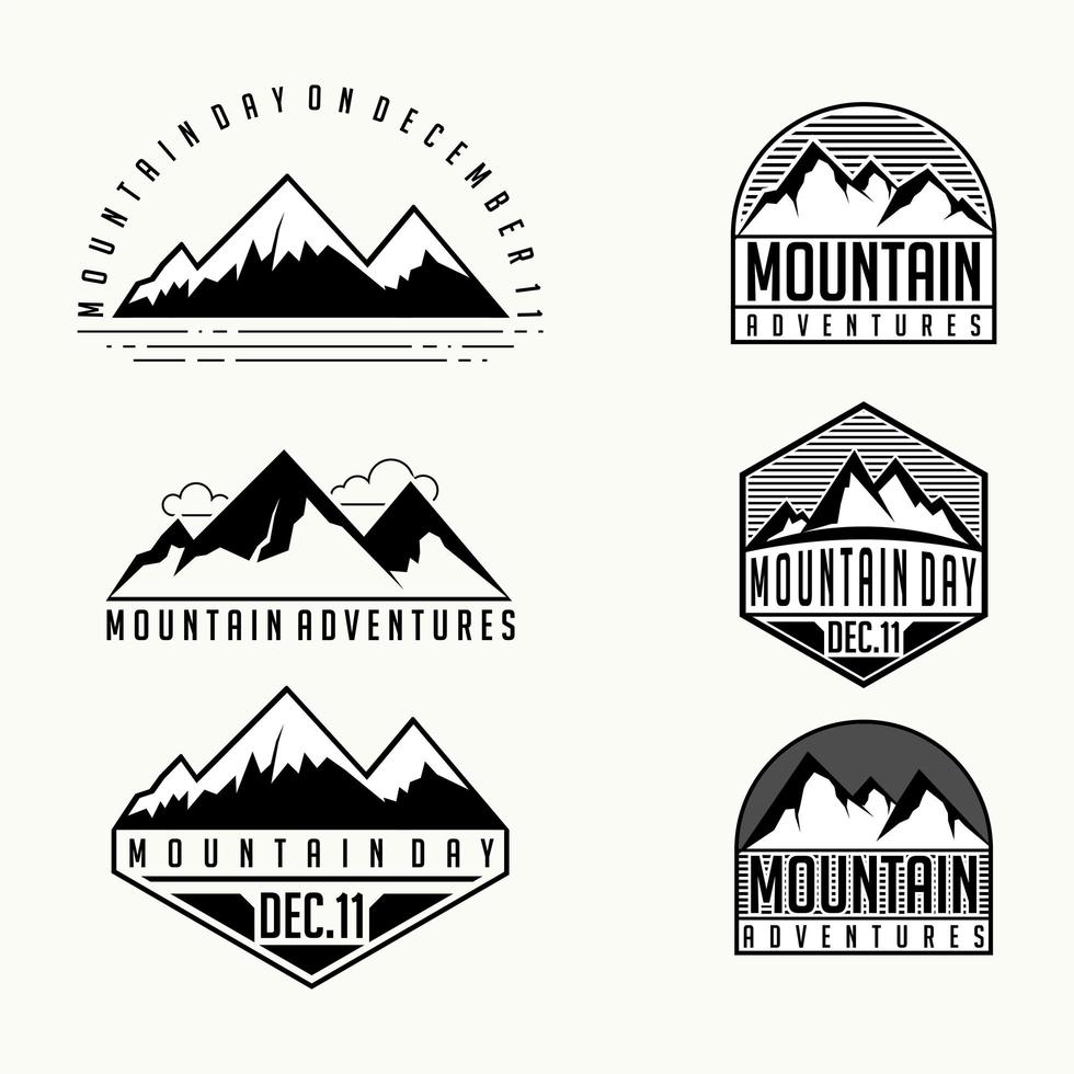 Mountain Template Cartoon Set vector