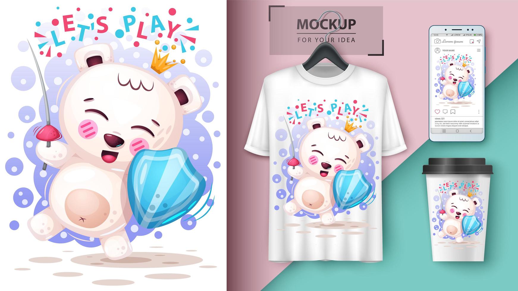 Play polar bear vector