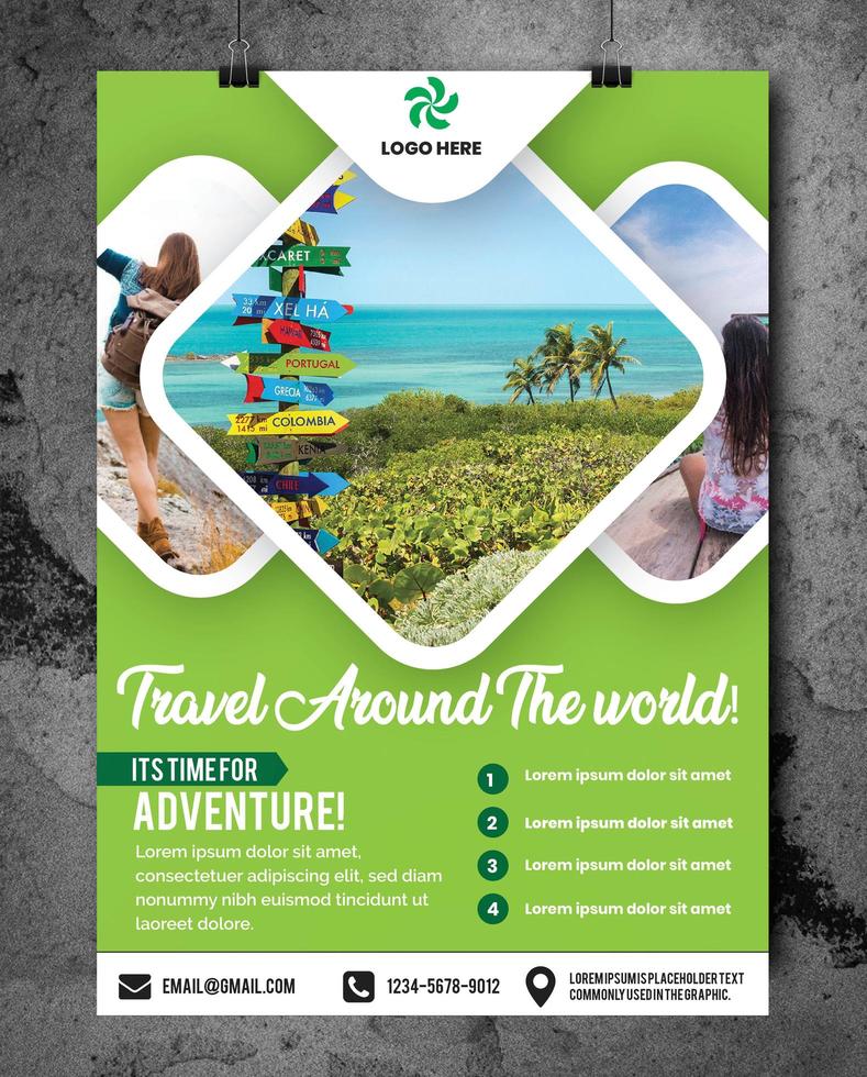 Travel Flyer with space for photos vector