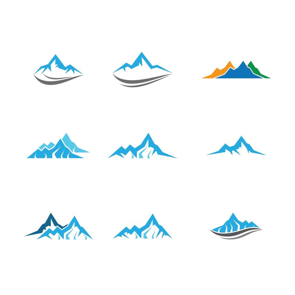Mountain icon set vector