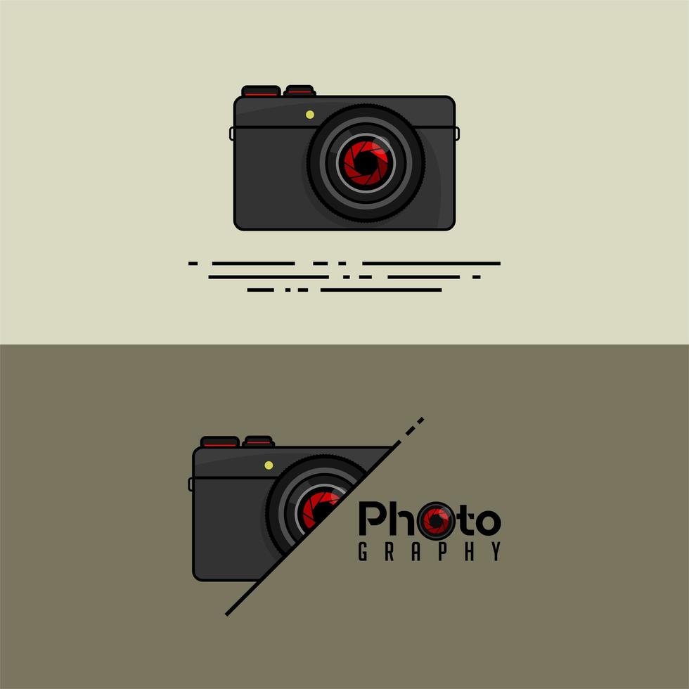 Compact Camera Cartoon Design set