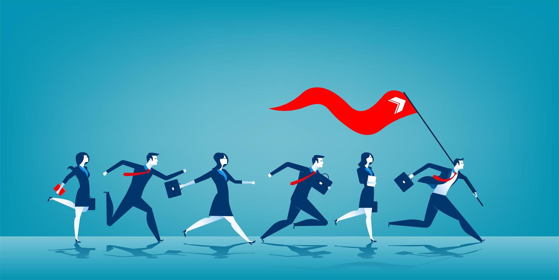 Business leader holding red flag vector