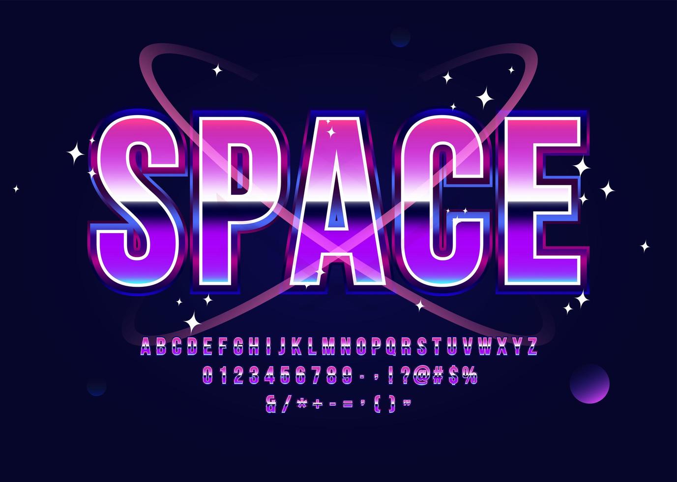 Space Alphabet Retro Sci-Fi Font vector