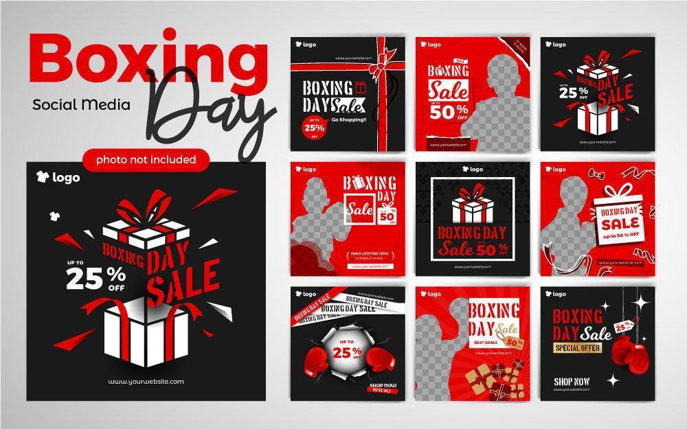 Boxing Day Kids Fashion Social Media Post Template vector
