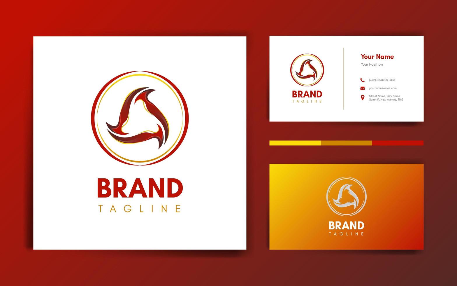 Ball Flame Logo and Business Card Template vector