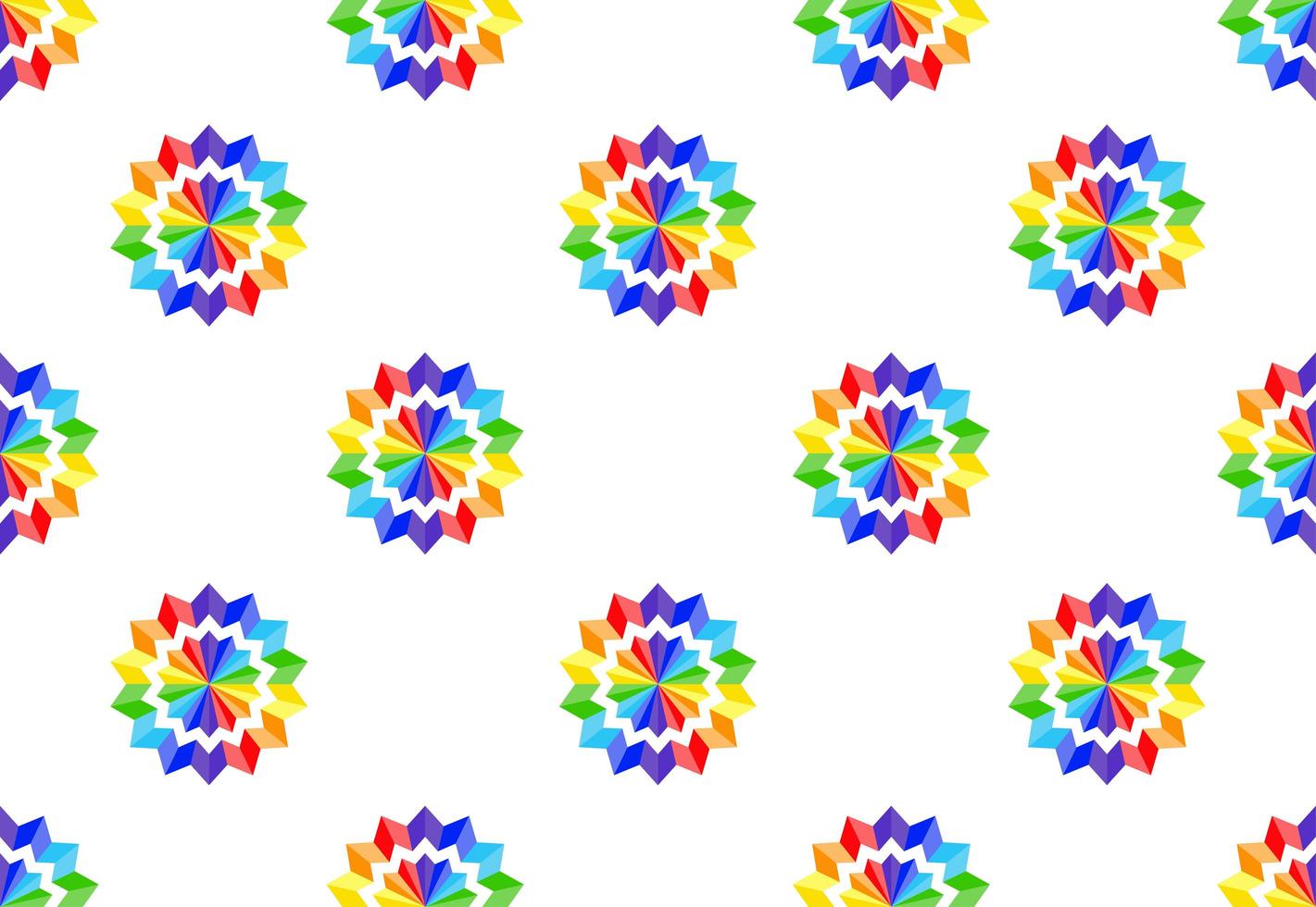 patrón de flor de papel del arco iris vector