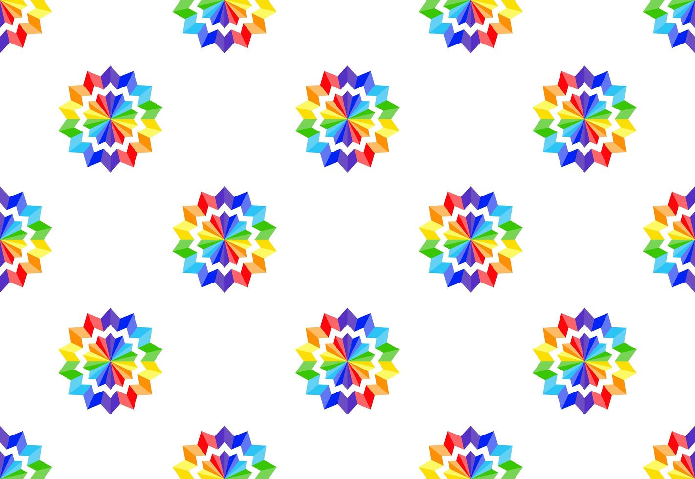 Rainbow paper flower pattern vector