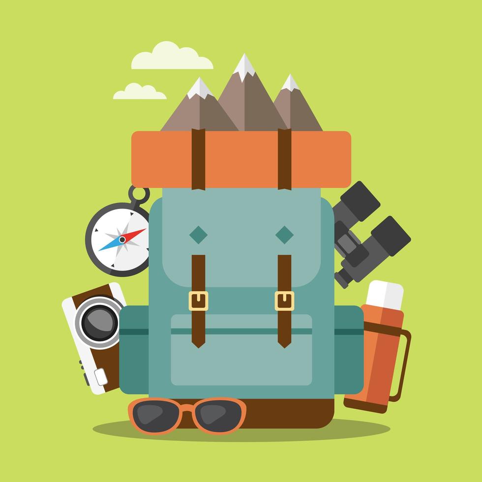 Hiking and camping vector