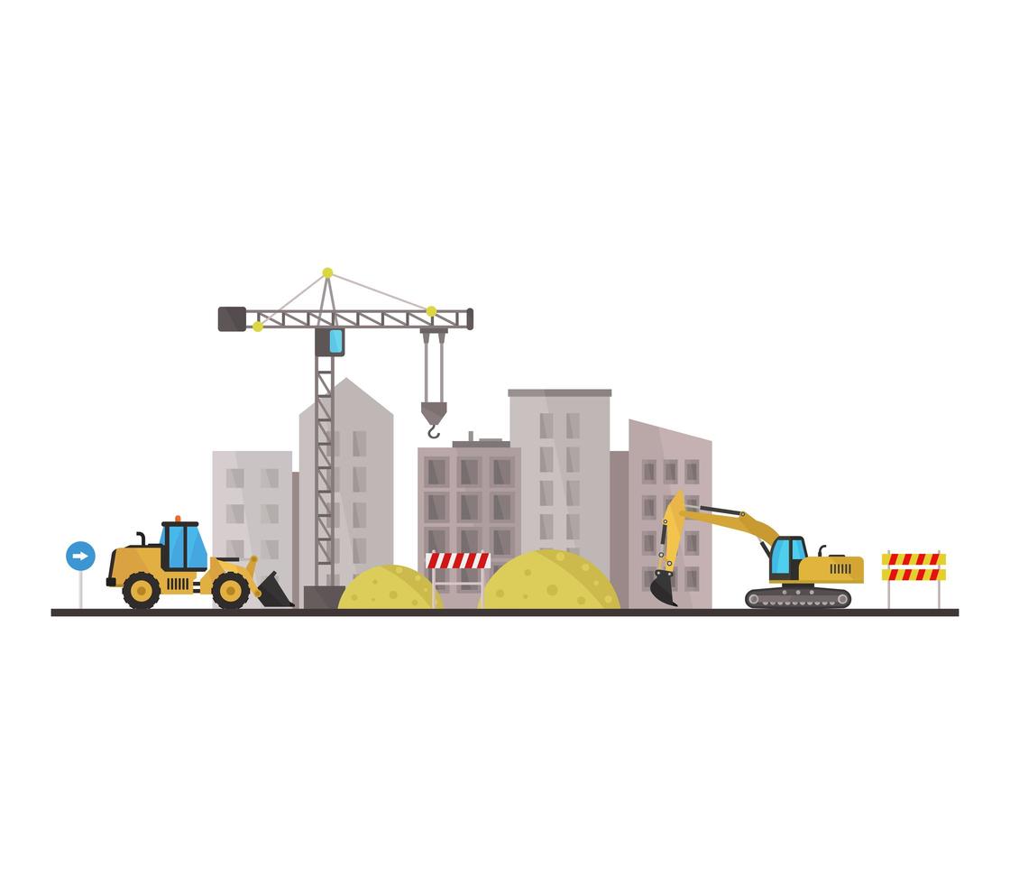 Construction Site on White Background vector