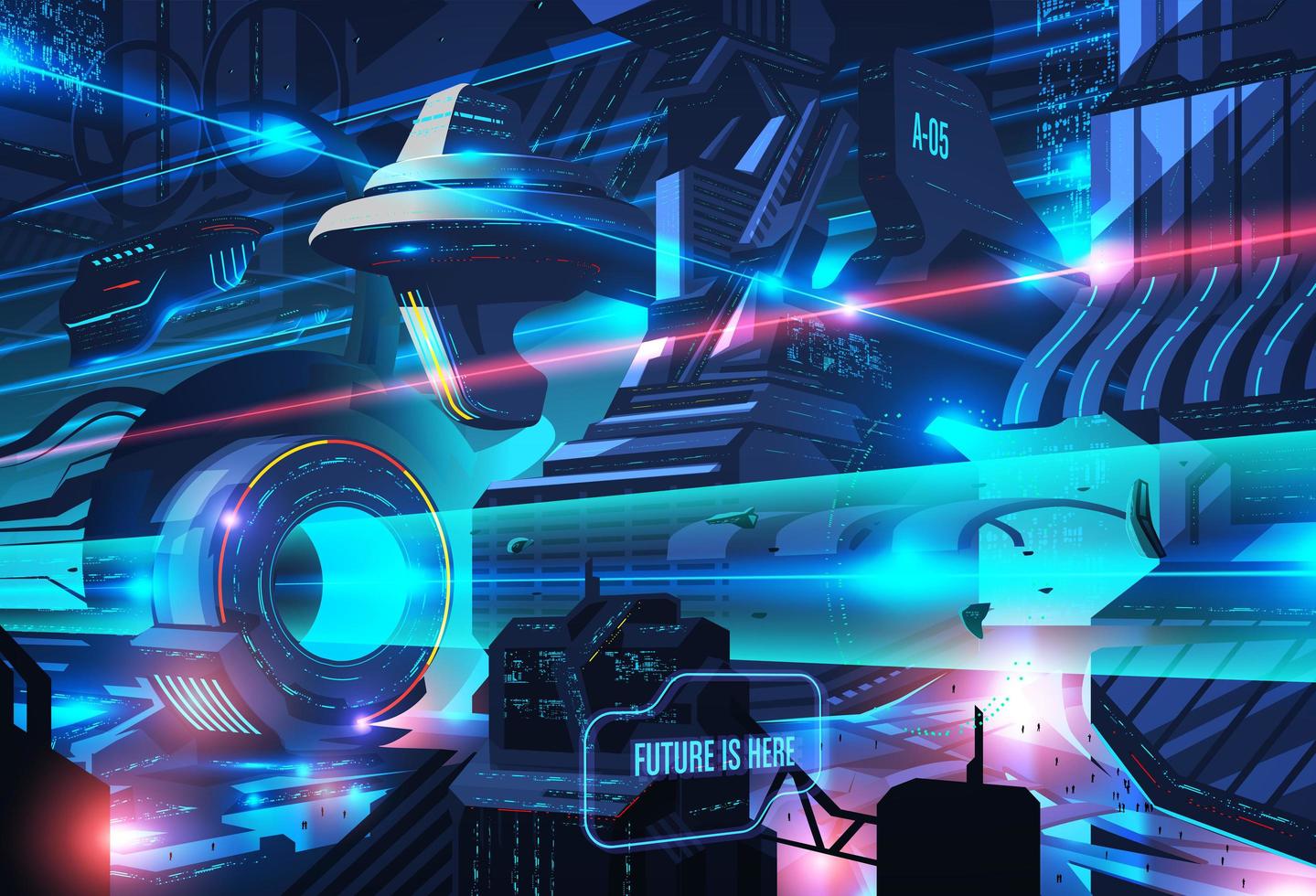 Futuristic City Illustration vector