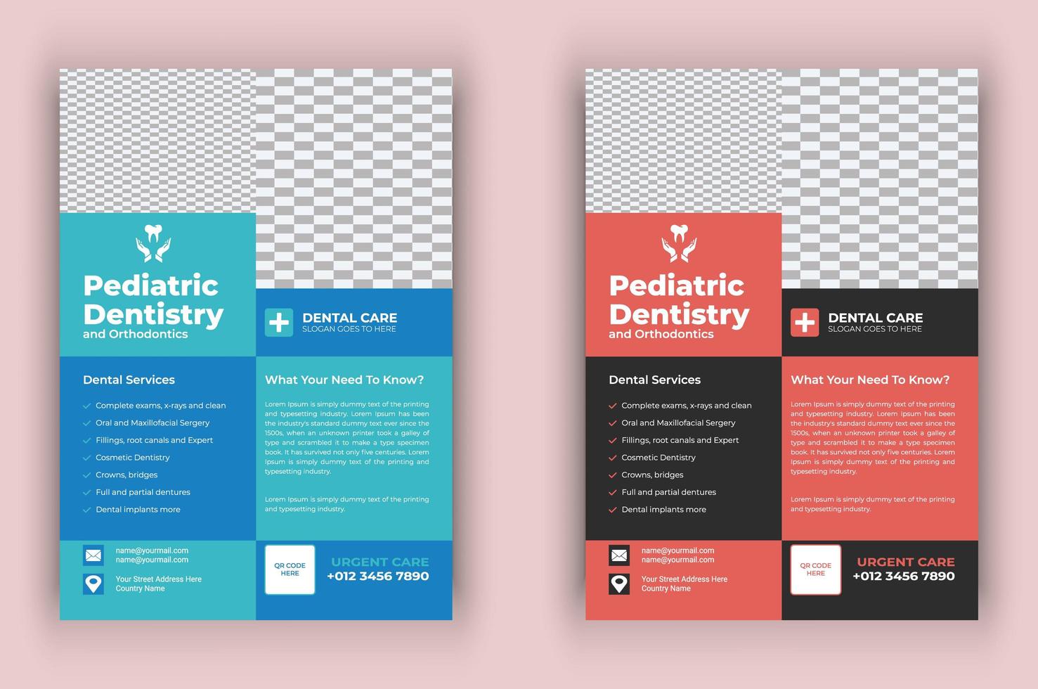 folleto de salud de atención dental médica vector