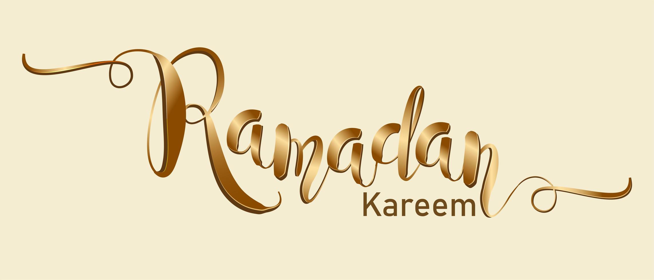 Gold Ramadan Kareem Typography vector