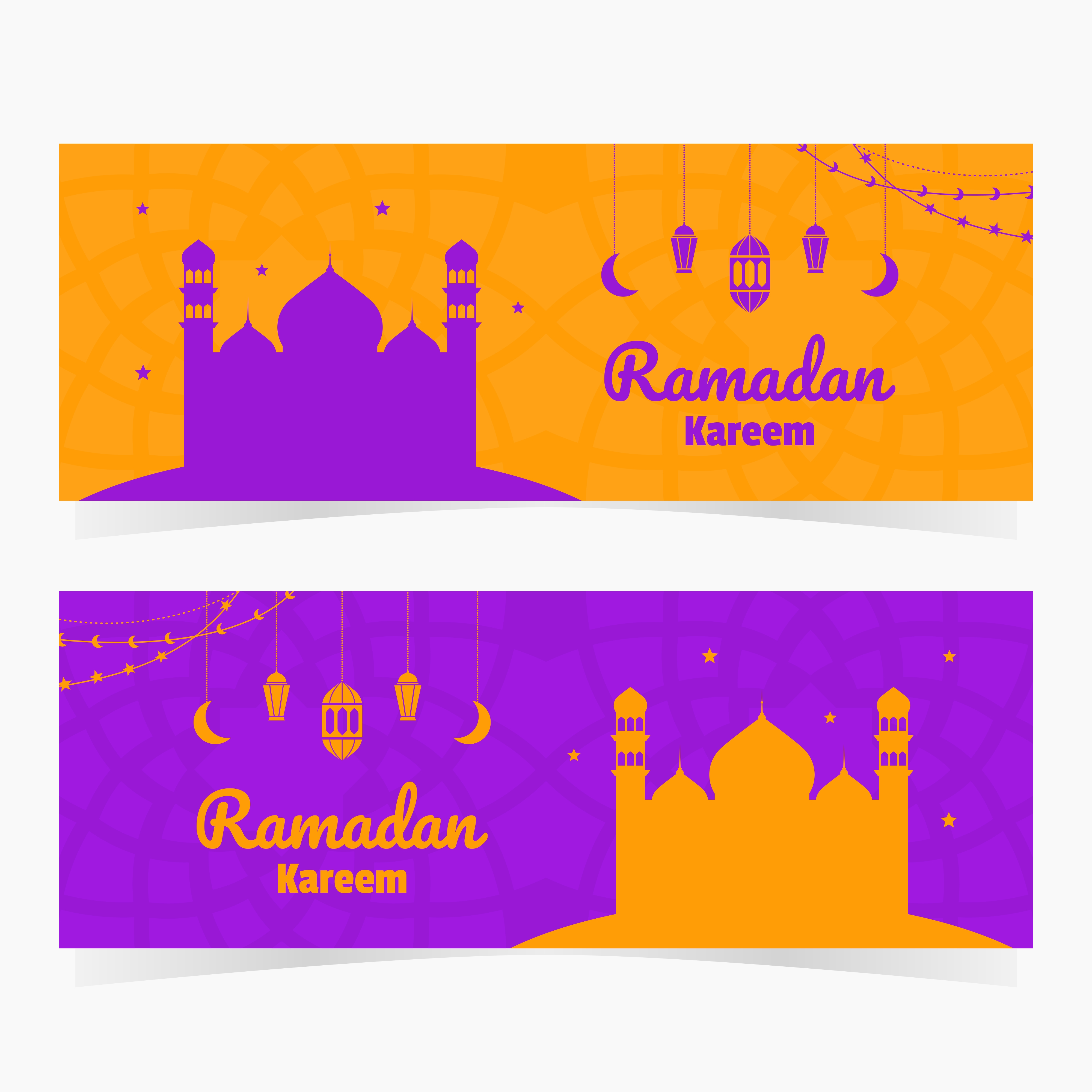 Set Of Bright Ramadan Kareem Banners Download Free Vectors Clipart