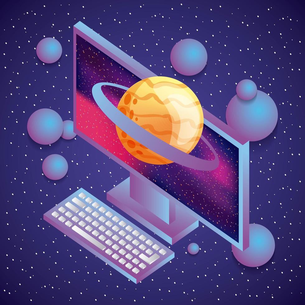 Planet Saturn Computer vector