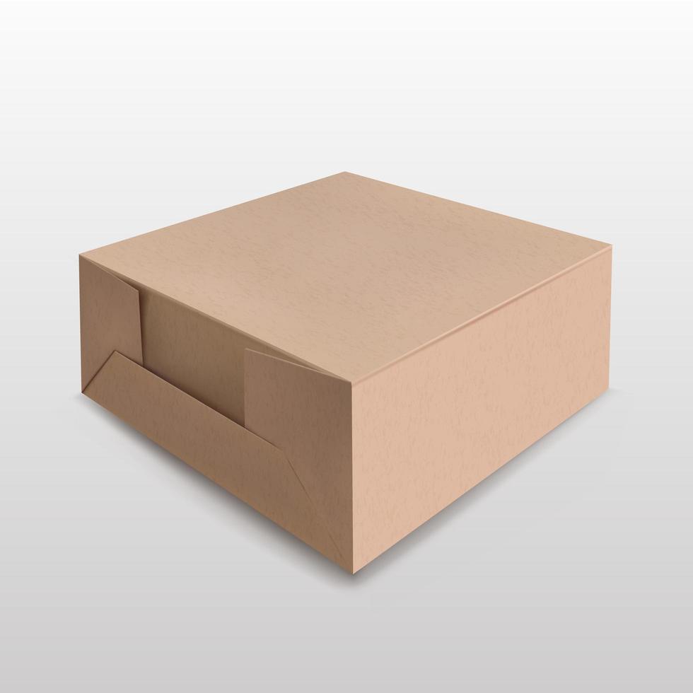 caja de papel reciclada cerrada sin tapa vector