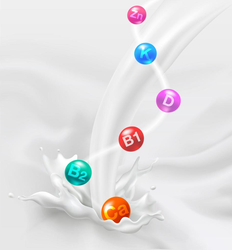 Vitamins in Milk vector