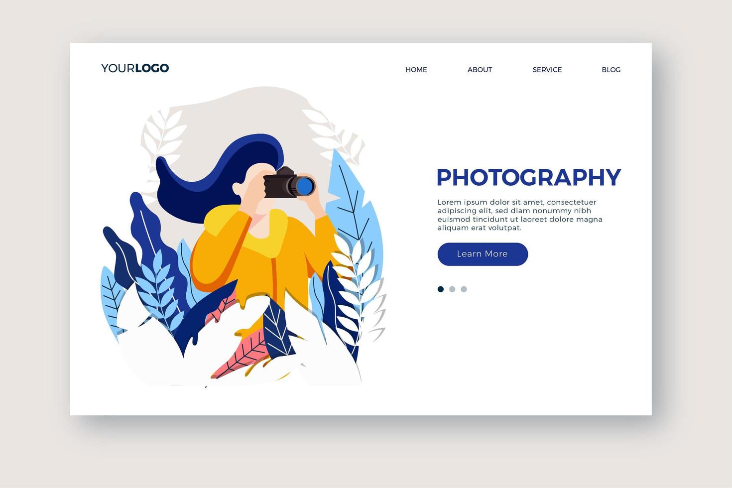 Photography Landing Page vector