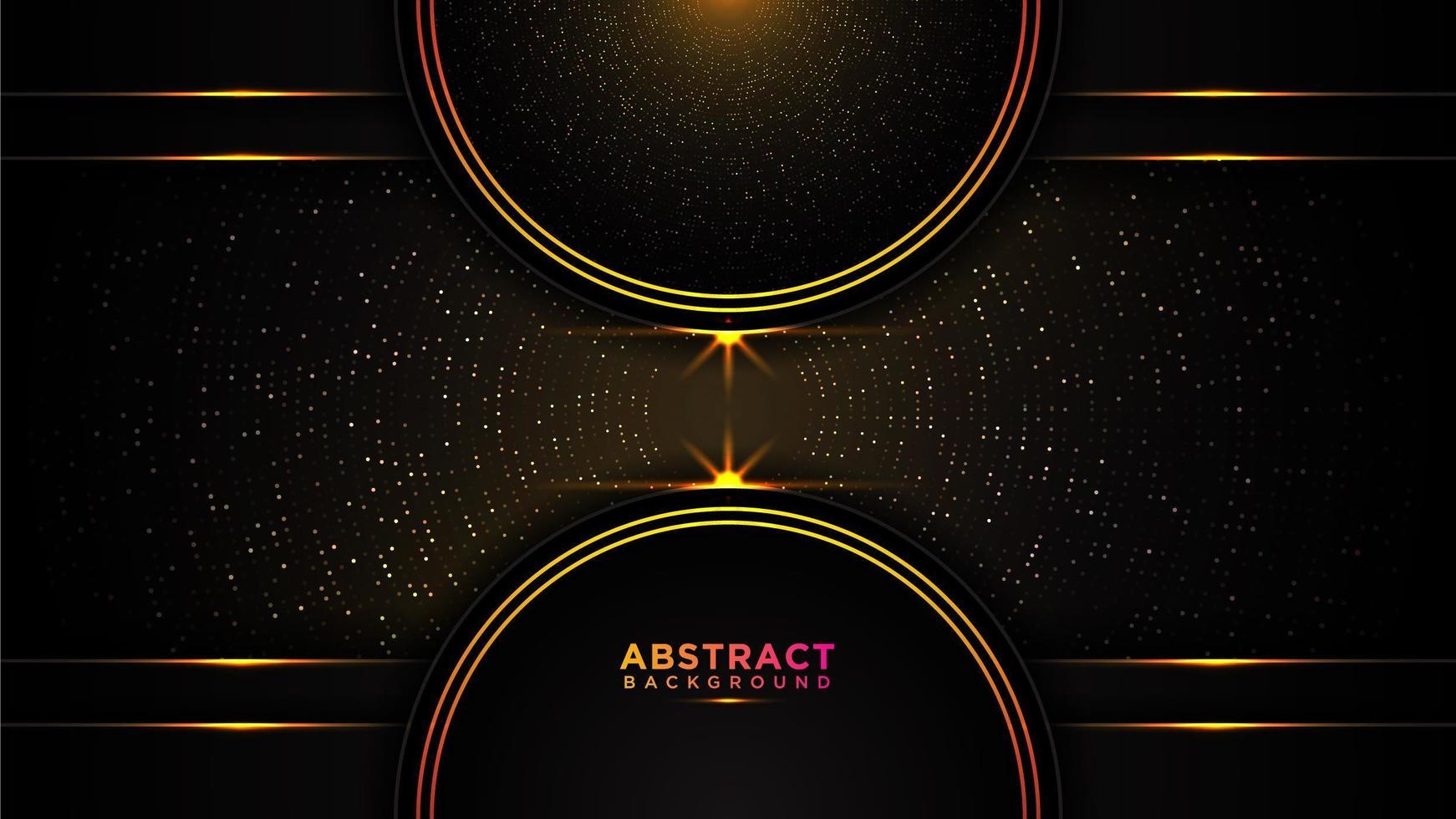 Black and Gold Abstract Circle Background vector
