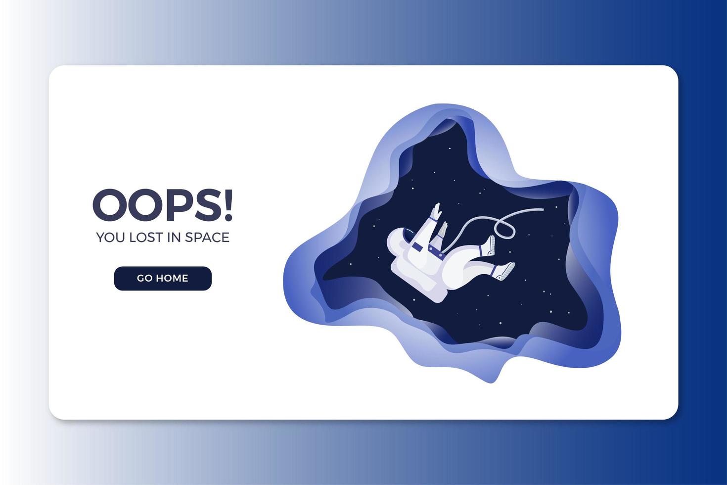 404 Error Landing Page with Space Theme vector