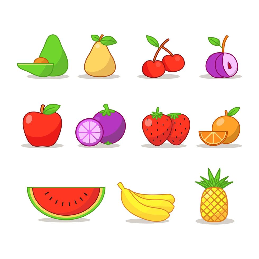 conjunto de iconos de frutas vector