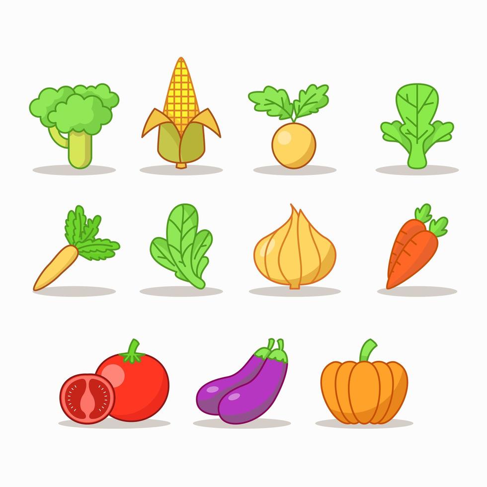 conjunto de verduras vector