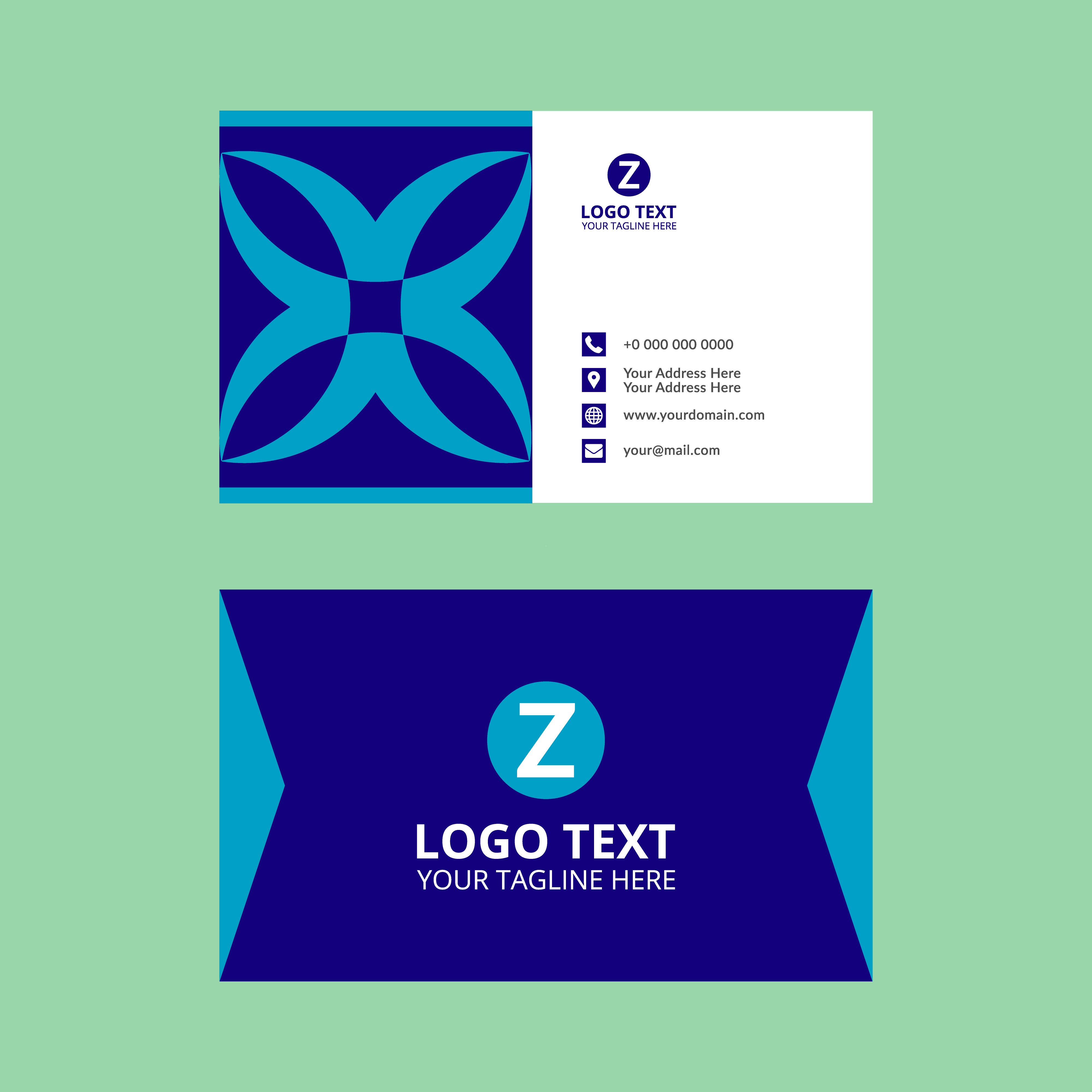 Download Blue Geometric Elegant Business Card Template - Download ...