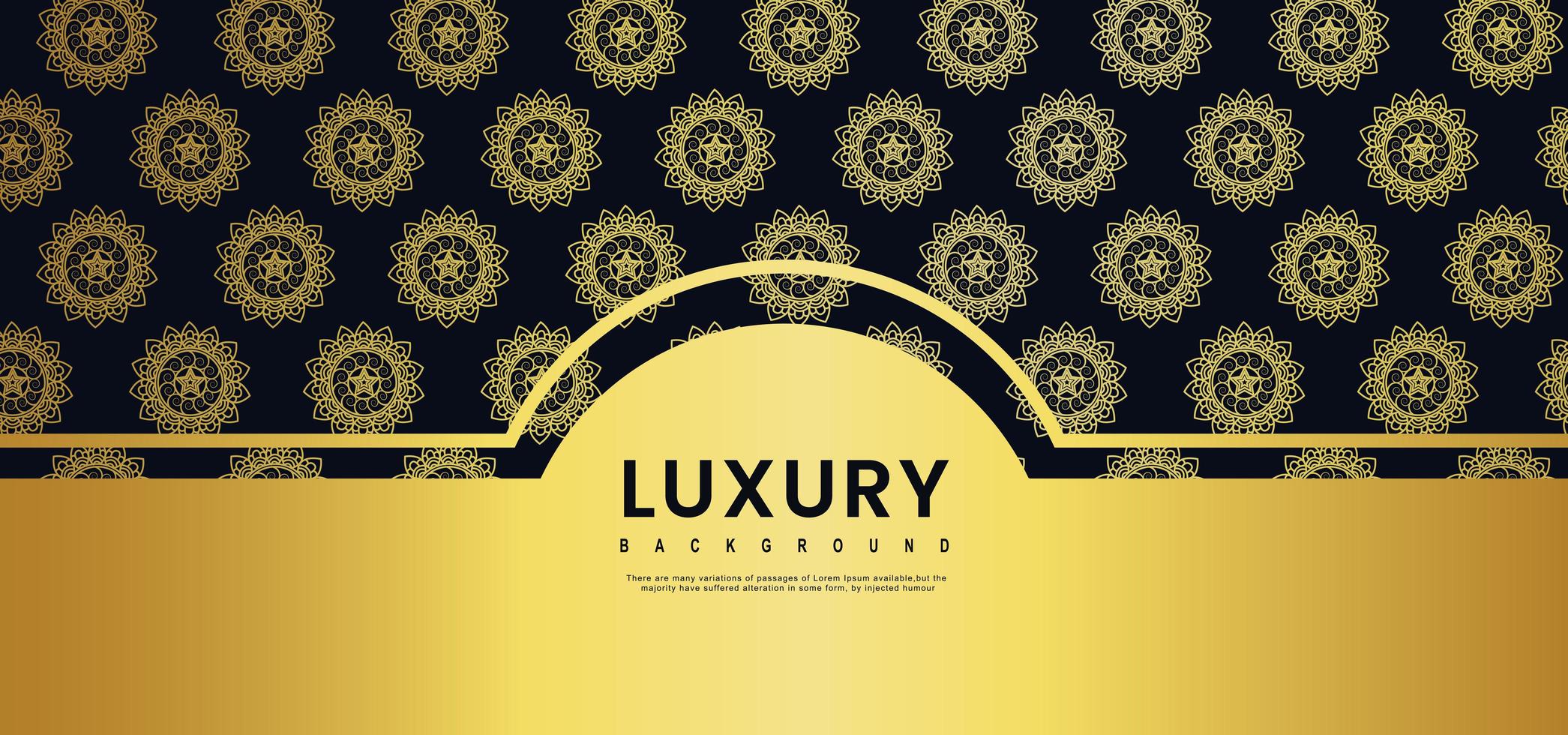 Luxury Golden Banner with Round Decorative Emblem  vector