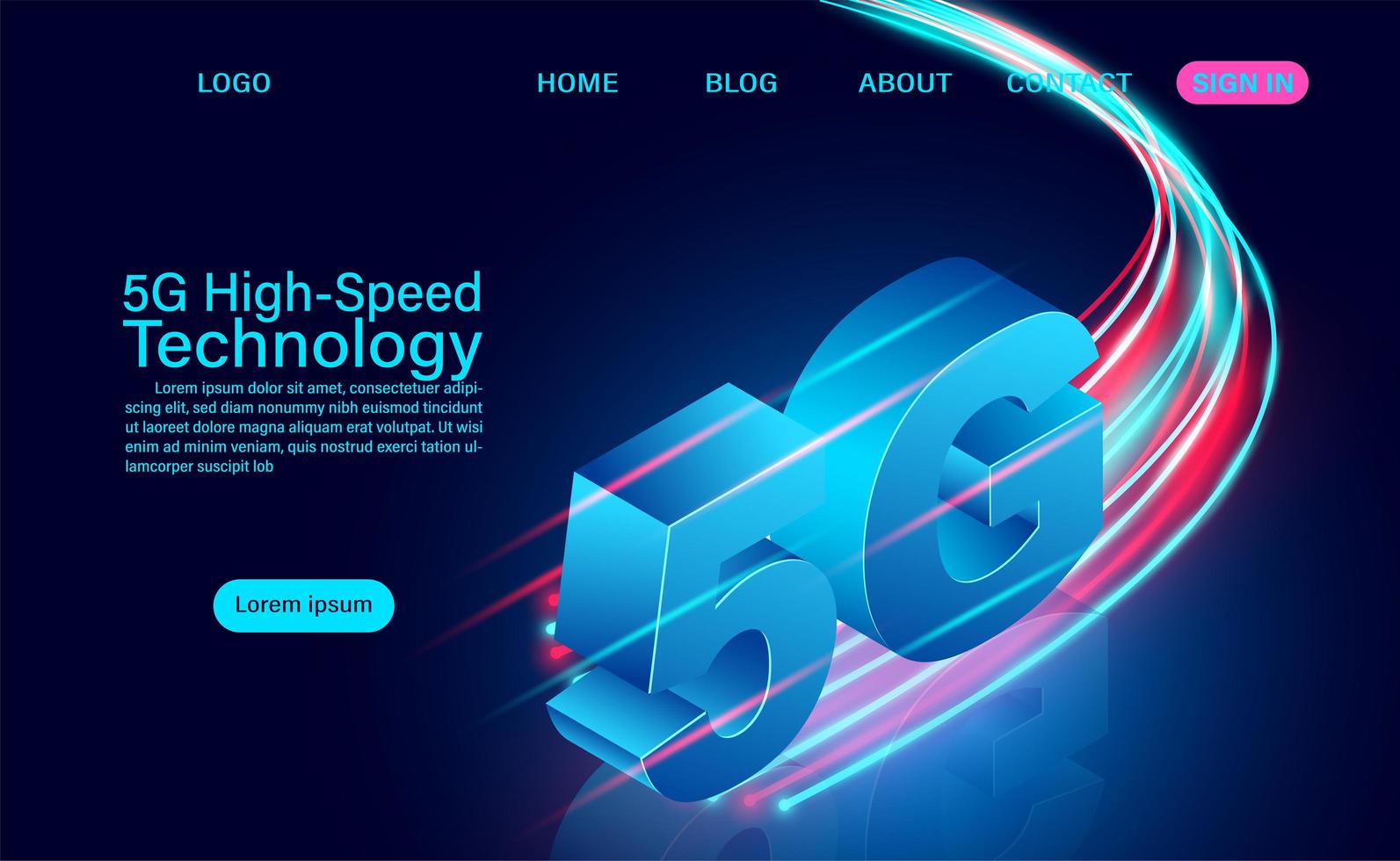 5G Zooming High-Speed Technology Concept vector