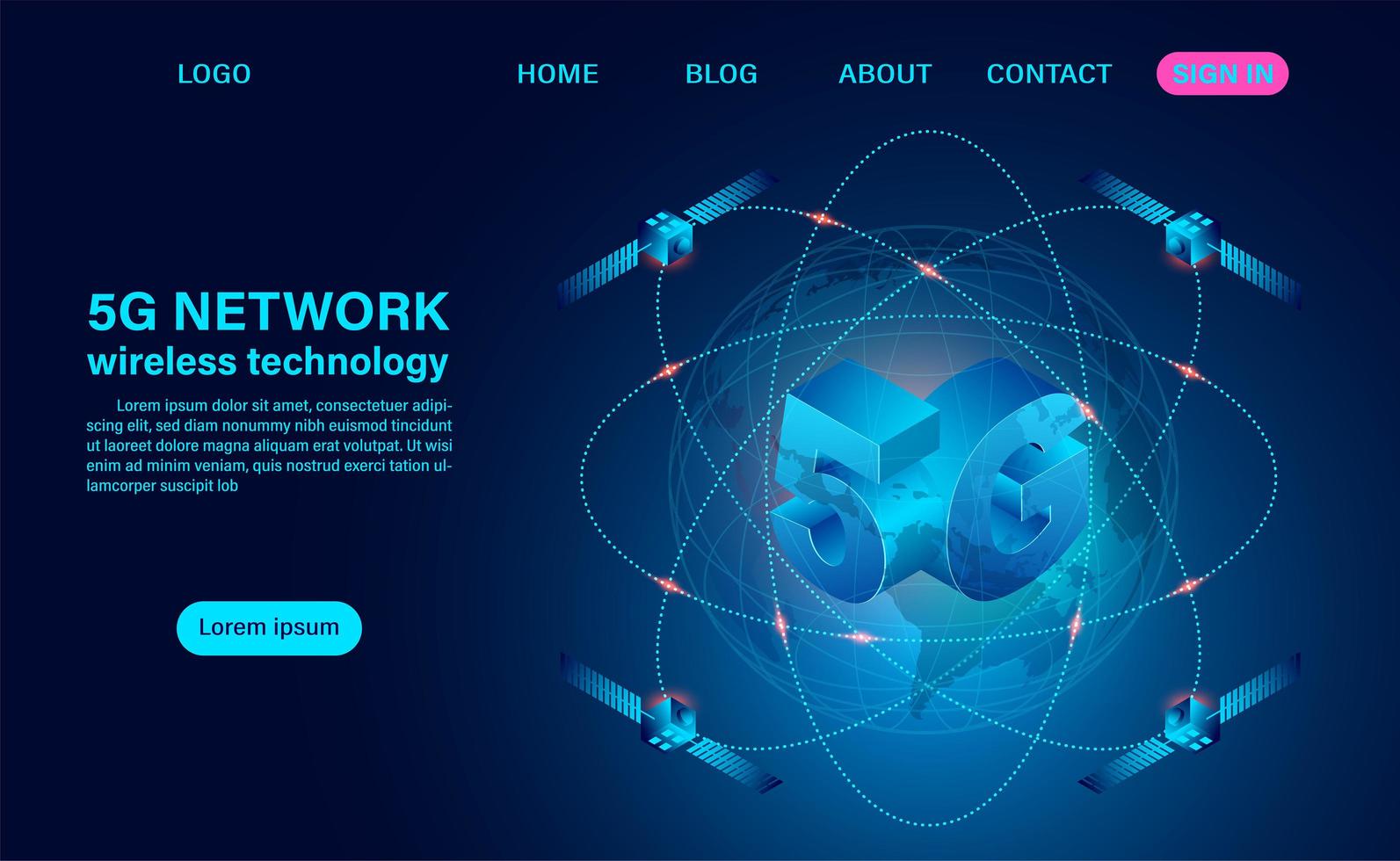5G Network Wireless Technology Concept vector
