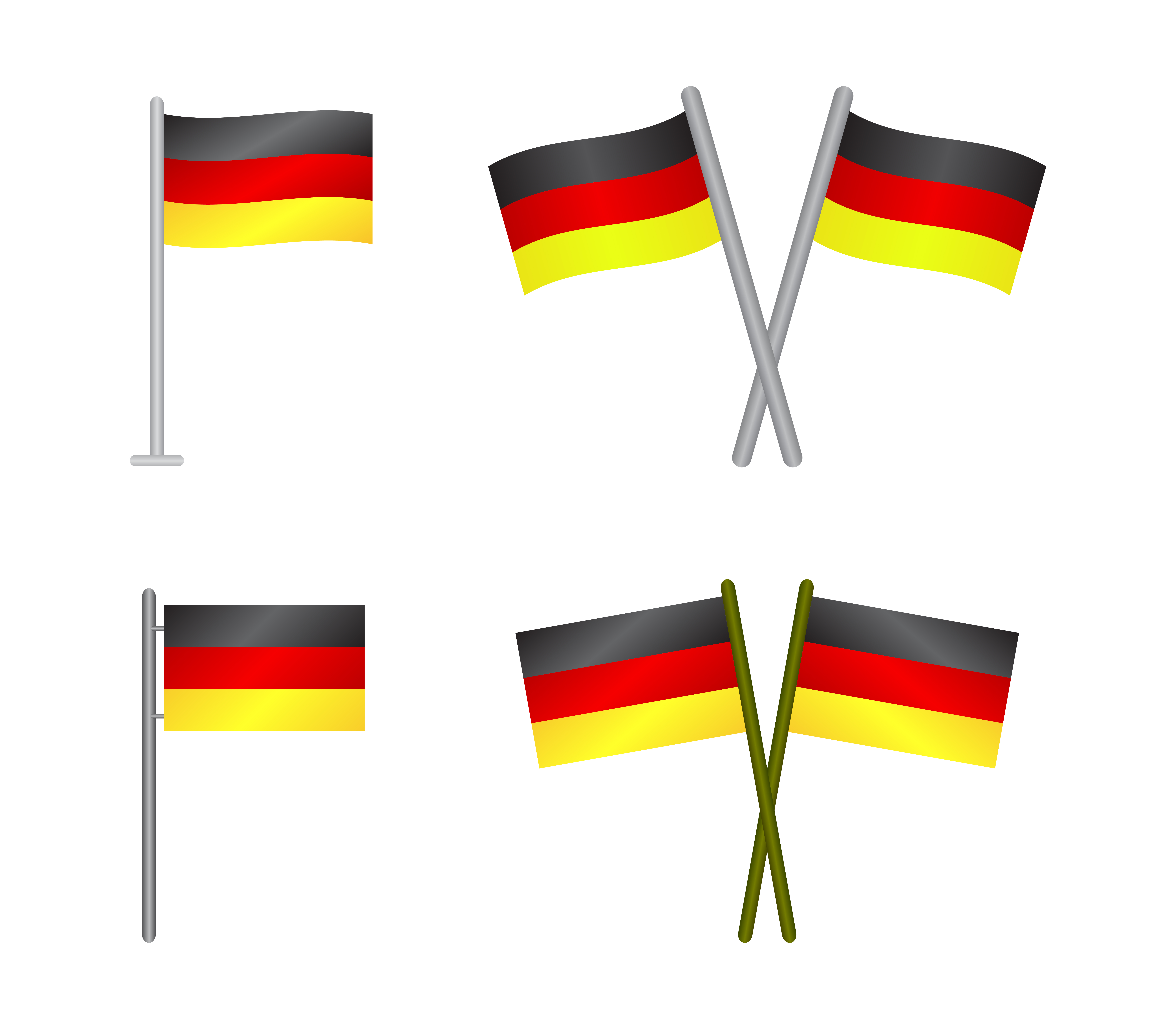 Download Set of Germany Flags on White - Download Free Vectors ...