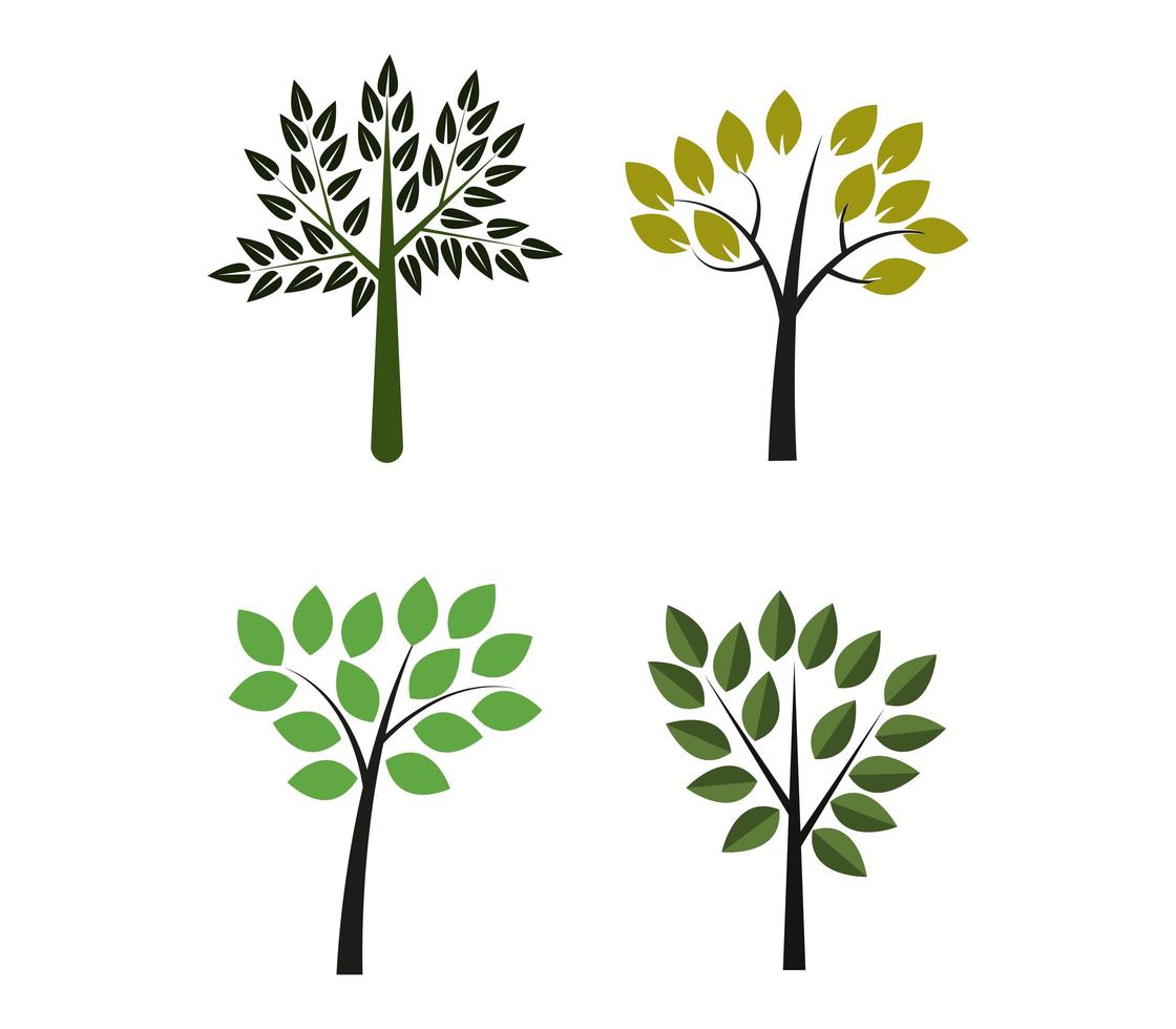 Set of Trees on White vector