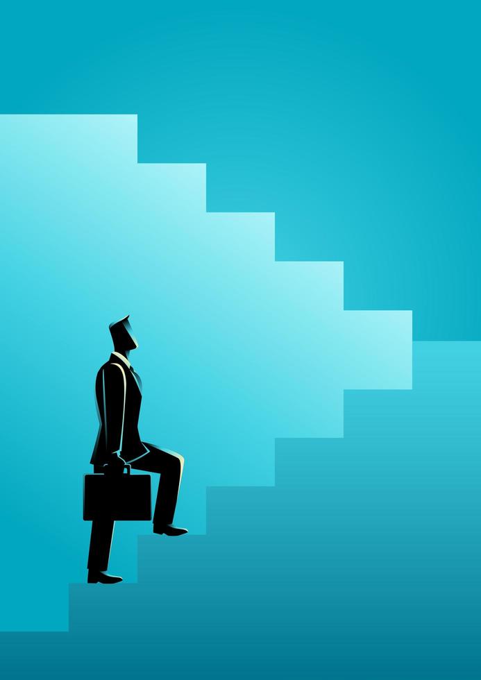 Businessman Silhouette Walking Up Stairs vector