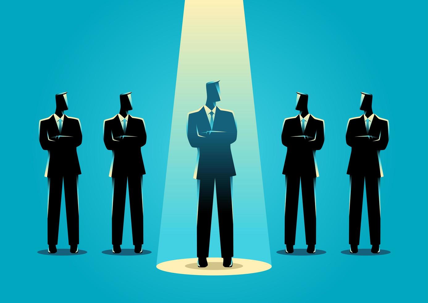 Businessman Silhouette in the Spotlight vector