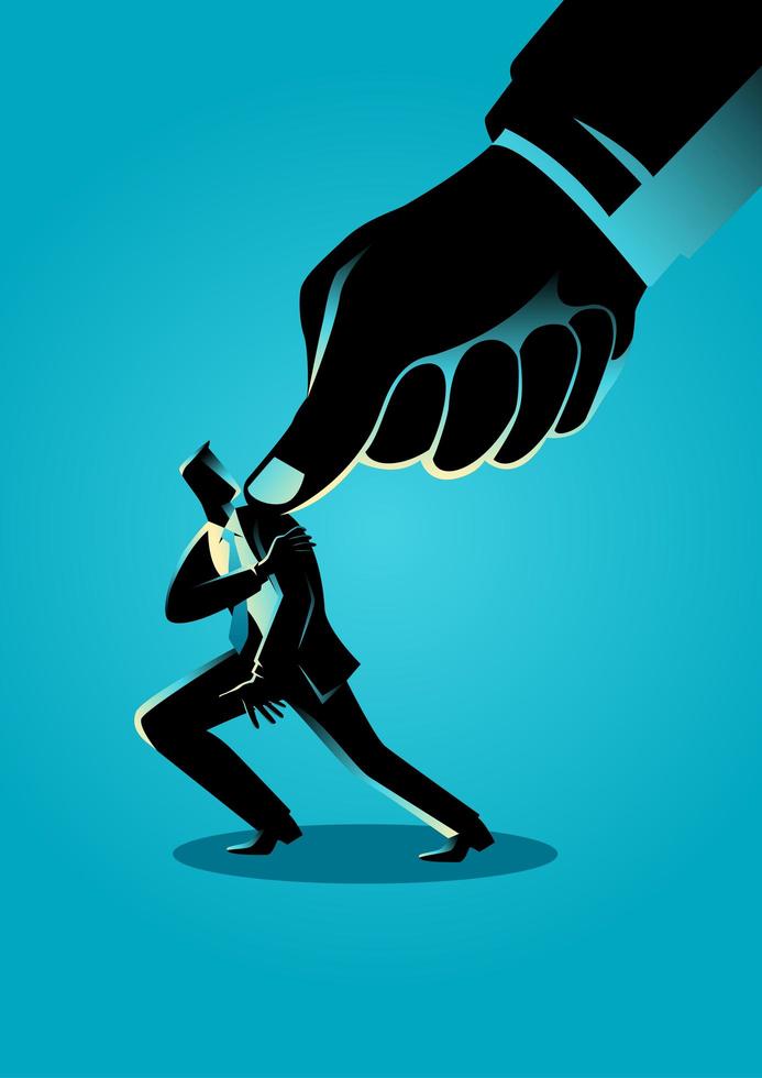 Businessman Silhouette Under Pressure by Thumb vector