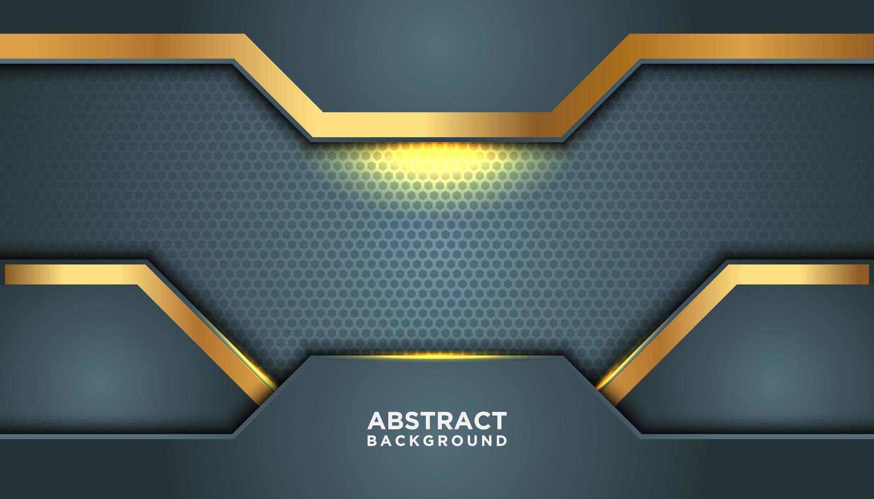 Blue Gray Glowing Background with Gold Details vector