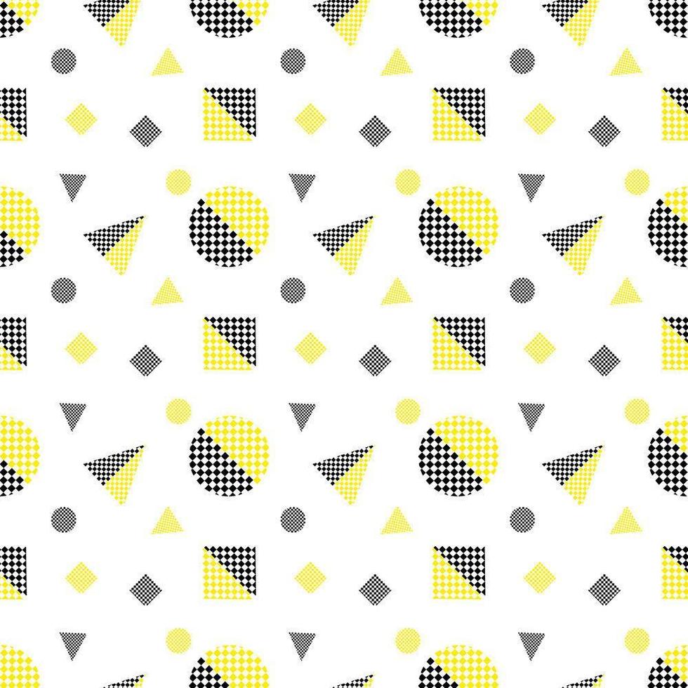 Black and Yellow Seamless Geometric Pattern vector