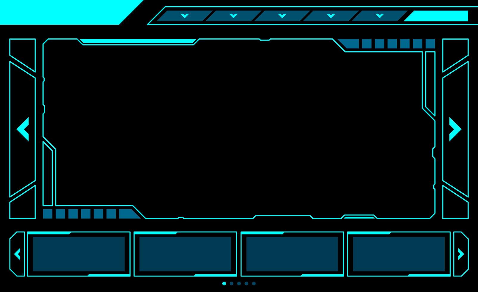 gran ventana rectangular interfaz hud vector