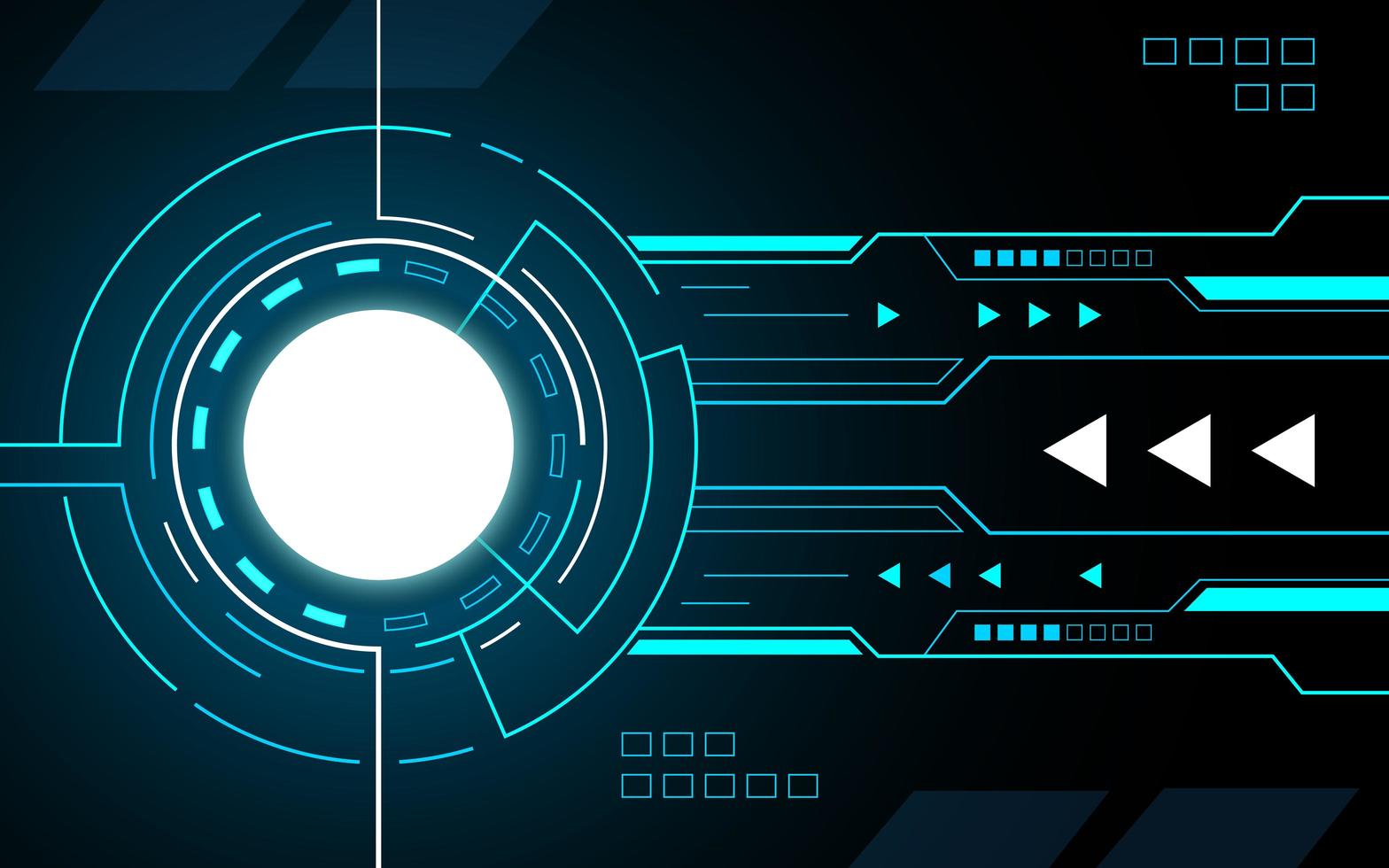 Glowing Circle Technology Interface HUD vector