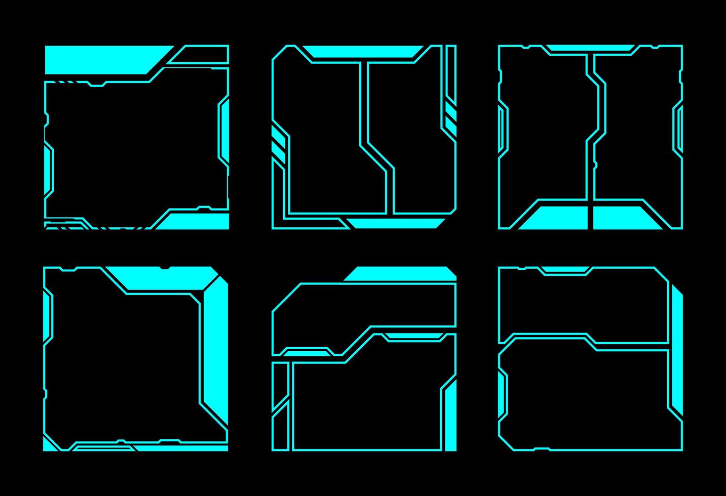 Geometric Square HUD Interface Elements vector