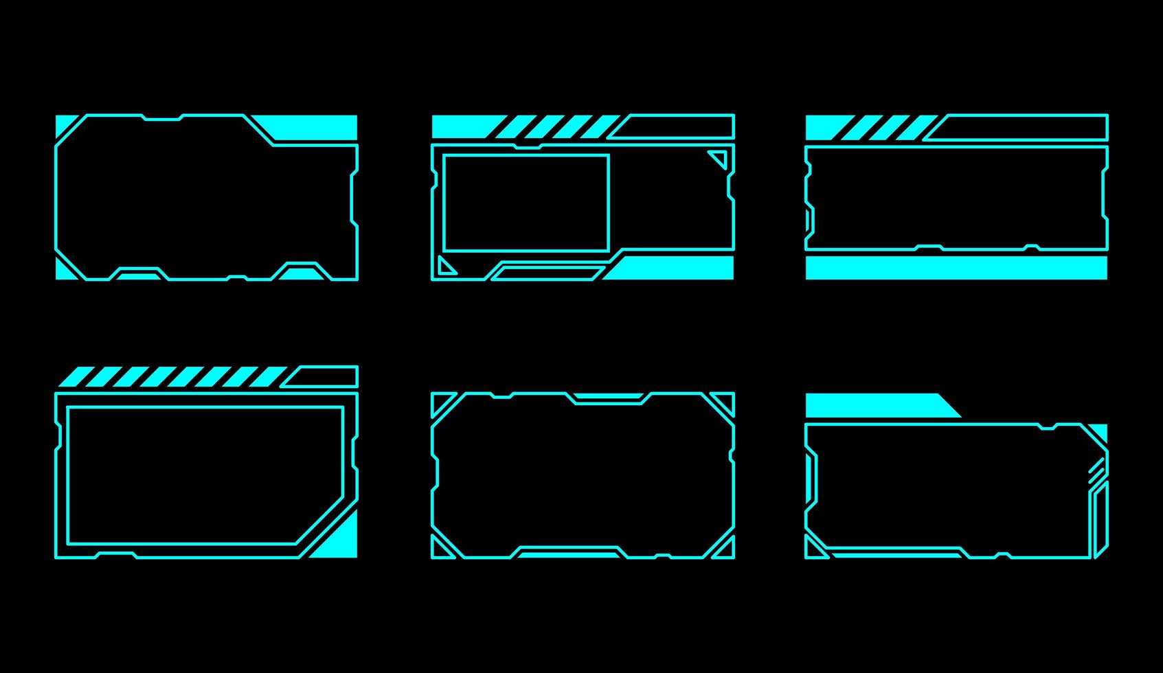 conjunto de ventana de interfaz rectangular vector