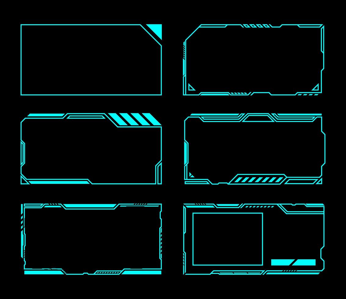 Furturistic HUD Window Set vector