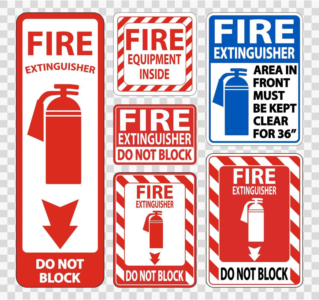 Fire Extinguisher Sign Symbol Sign Set vector