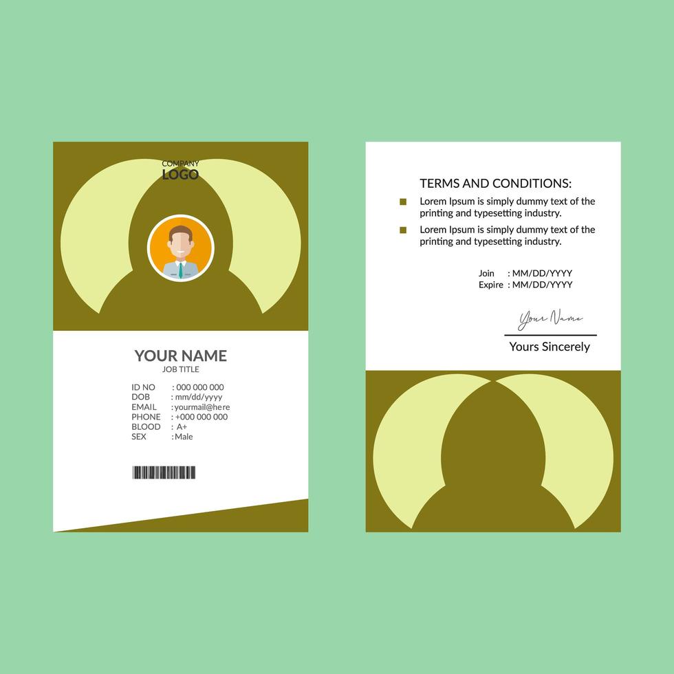 Lime Green ID Card Template Set  vector