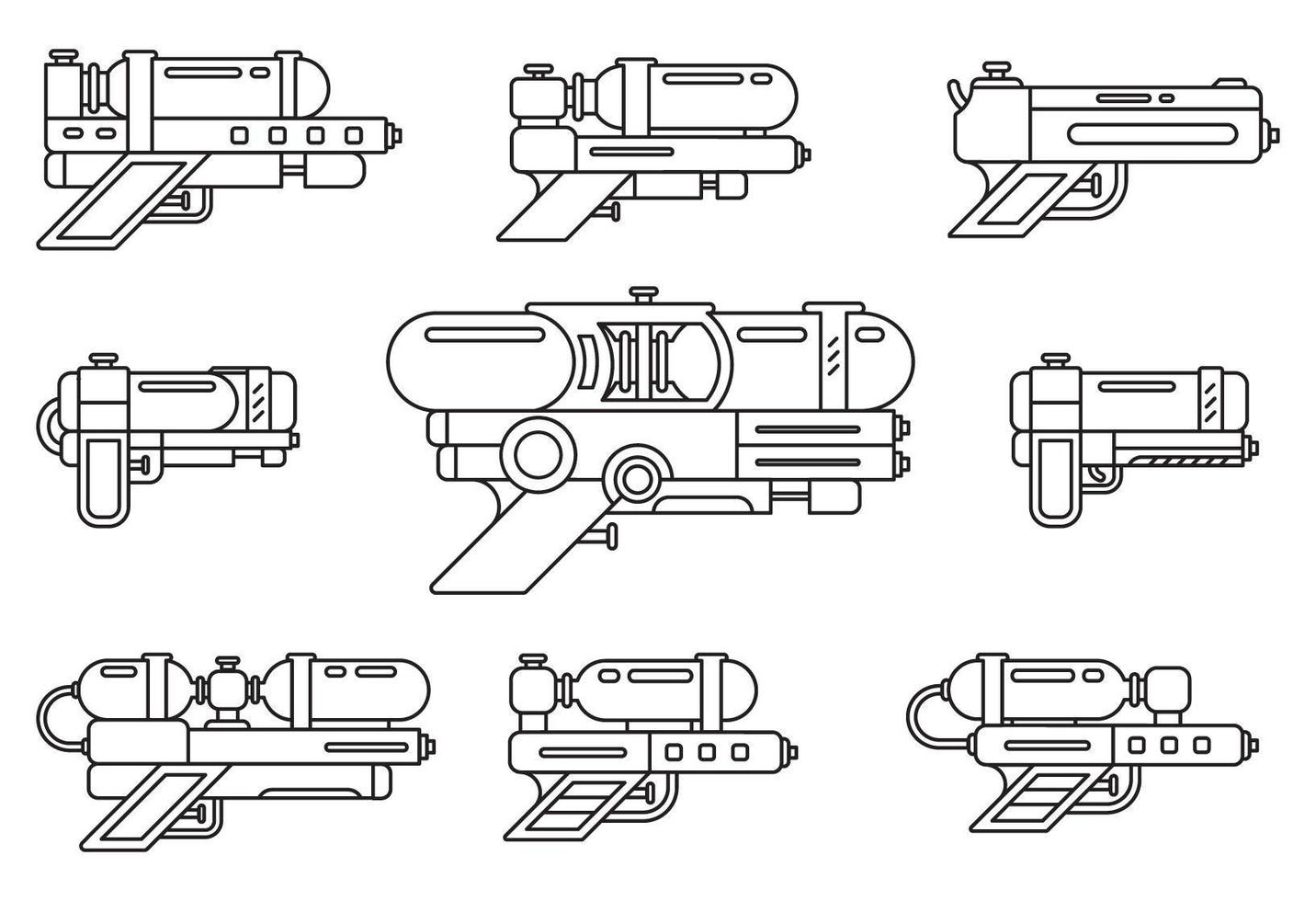 doodle de pistolet à eau 2465973 Art vectoriel chez Vecteezy