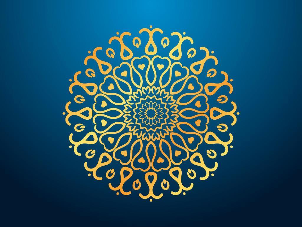 Floral Blue Luxury Decorative Mandala vector