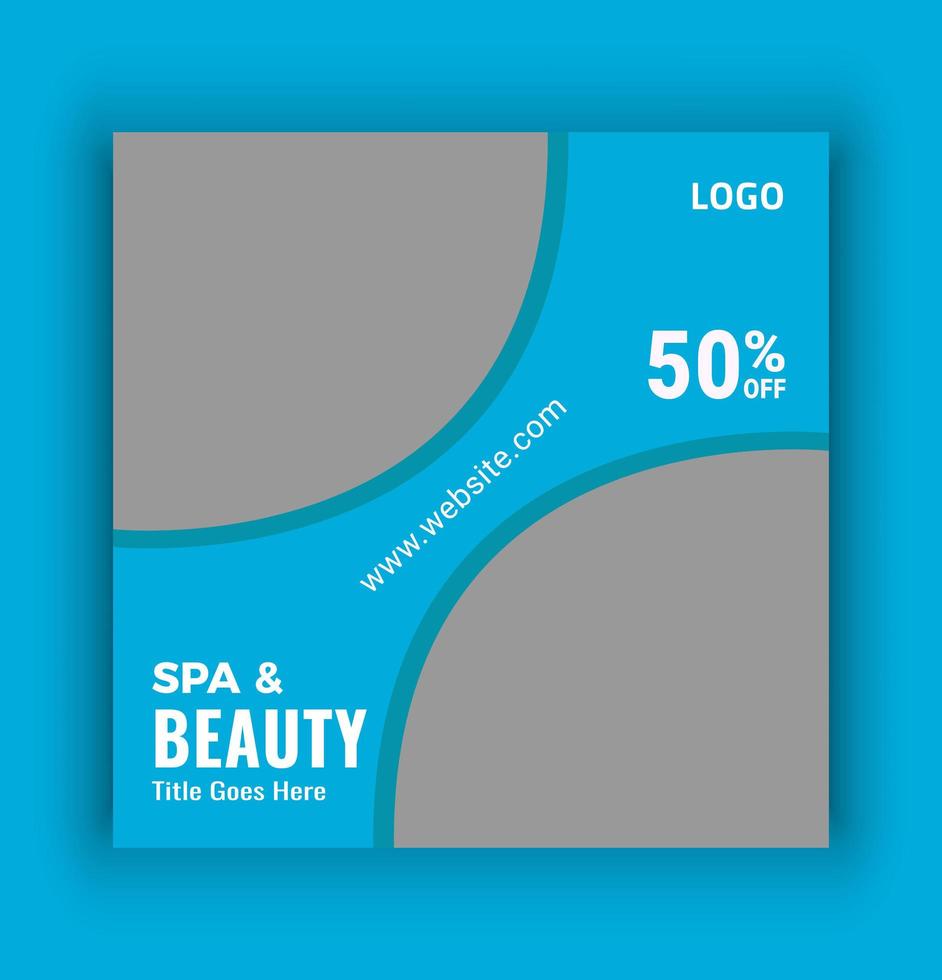 Blue Spa Social Media Banner Collection Template vector